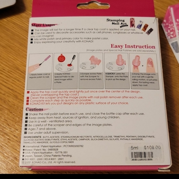 Stamping Nail Set + 6 additional plates - Picture 4 of 16